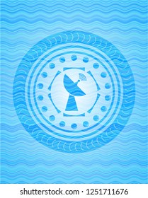 radar icon inside water wavec oncept emblem.
