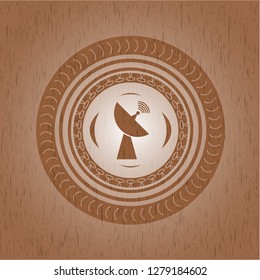 radar icon inside wood emblem. Vintage.