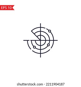 Radar icon isolated sign symbol Vector