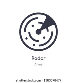 radar icon. isolated radar icon vector illustration from army collection. editable sing symbol can be use for web site and mobile app