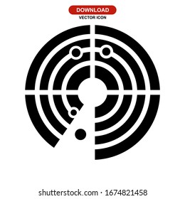 radar icon or logo isolated sign symbol vector illustration - high quality black style vector icons
