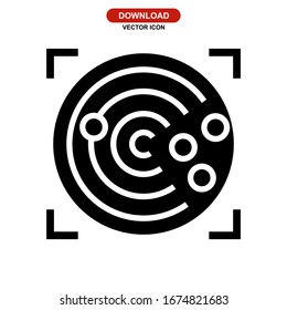 radar icon or logo isolated sign symbol vector illustration - high quality black style vector icons
