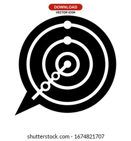 Icono de radar o logotipo símbolo de signo aislado Ilustración vectorial - Iconos vectoriales de estilo negro de alta calidad
