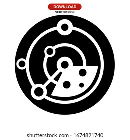 Radarsymbol oder Logo einzeln auf Zeichen Vektorillustration Illustration - Vektorsymbole in hoher Qualität
