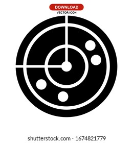 Radarsymbol oder Logo einzeln auf Zeichen Vektorillustration Illustration - Vektorsymbole in hoher Qualität
