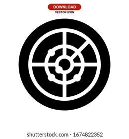 Radarsymbol oder Logo einzeln auf Zeichen Vektorillustration Illustration - Vektorsymbole in hoher Qualität
