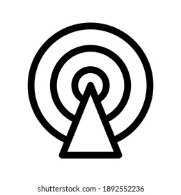 Icono de radar o logotipo símbolo de signo aislado ilustración vectorial - iconos vectoriales de estilo negro de alta calidad
