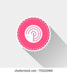 radar icon with long shadow