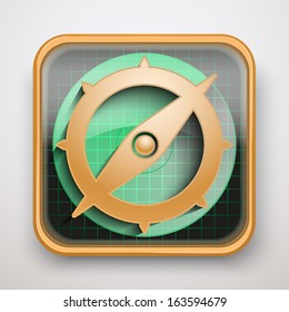 Radar icon map marker for Web and Mobile Application. Illustration of checkpoint or gps. Vector, editable and isolated.
