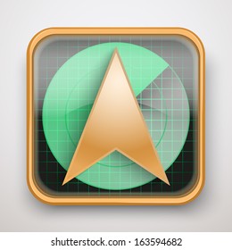 Radar icon map marker for Web and Mobile Application. Illustration of checkpoint or gps. Vector, editable and isolated.