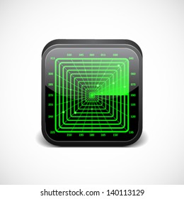 Radar icon for mobile and web apps. Vector illustration EPS 10.