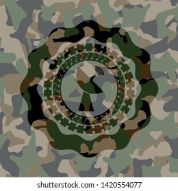 radar icon on camouflaged texture