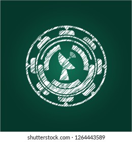 radar icon on chalkboard