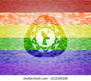 radar icon on mosaic background with the colors of the LGBT flag