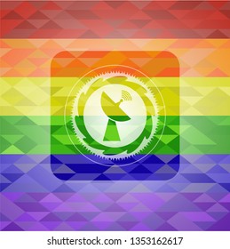 radar icon on mosaic background with the colors of the LGBT flag