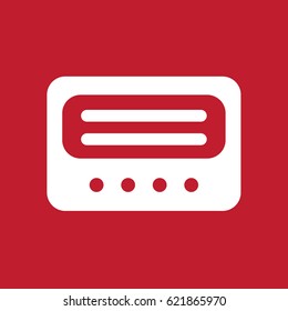 Radar icon on red background