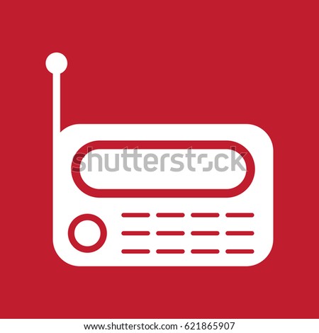 Radar icon on red background