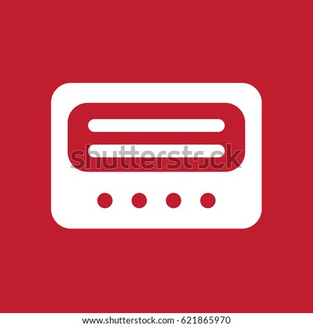 Radar icon on red background