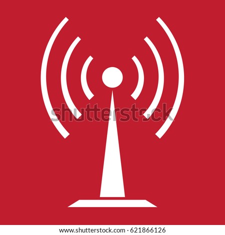 Radar icon on red background