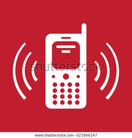 Radar icon on red background