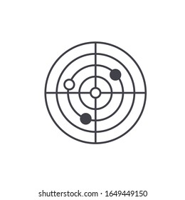 Icono de radar sobre fondo blanco. Signo de vector