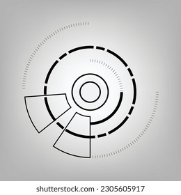 Radarsymbol. -Icon mit einer Übersicht für Web- und mobile Anwendungen. Vektorgrafik auf weißem Farbverlauf-Hintergrund.