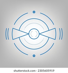 Radar icon. icon with outline for web and mobile applications. vector illustration image on white gradient background.