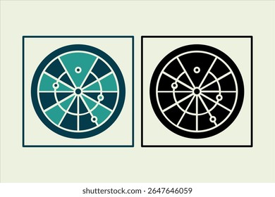 Ícone de radar. ícone relacionado a elementos de UI. adequado para web site, aplicativo, interfaces de usuário, elemento, imprimível etc. estilo de ícone sólido. design vetor simples editável