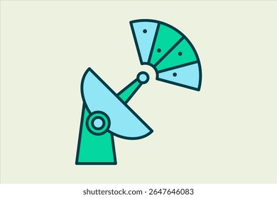Radar icon. icon related to UI elements. suitable for web site, app, user interfaces,element, printable etc. flat line icon style. simple vector design editable