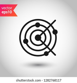 Radar icon. Radar search flat sign