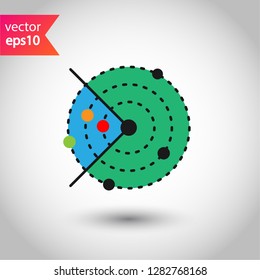 Radar icon. Radar search flat sign