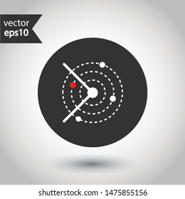 Radar icon. Radar search flat sign. Round icon design. Military radar