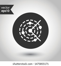 Radar icon. Radar search flat sign. Round icon design. Military radar