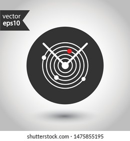 Radar icon. Radar search flat sign. Round icon design. Military radar