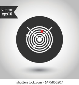 Radar icon. Radar search flat sign. Round icon design. Military radar