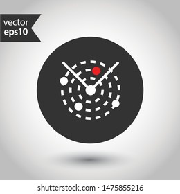 Radar icon. Radar search flat sign. Round icon design. Military radar