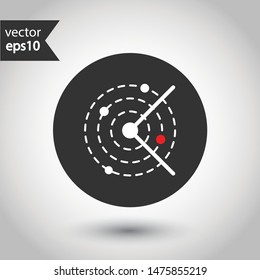 Radar icon. Radar search flat sign. Round icon design. Military radar