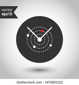 Radar icon. Radar search flat sign. Round icon design. Military radar