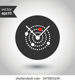 Radar icon. Radar search flat sign. Round icon design. Military radar