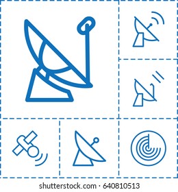 Radar icon. set of 6 radar outline icons such as satellite