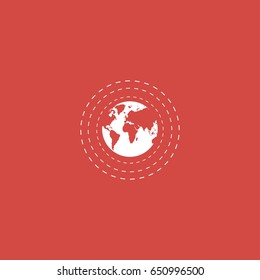 radar icon. sign design. red background