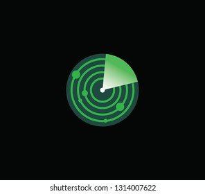 Radar icon. Simple radar pictogram vector. 