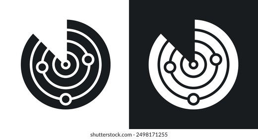 Radar icon in solid style