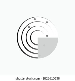 Radar Icon. Symbol of  Object Identification Element - Vector Logo Template. 