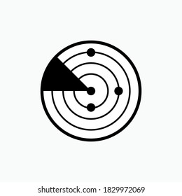Radar Icon. Symbol of  Object Identification Element - Vector Logo Template. 