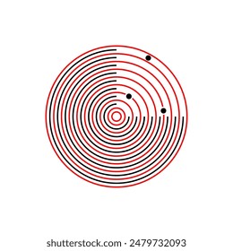 Radar Icon. Symbol of  Object Identification Element - Vector Logo Template. 