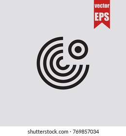 Radar icon in trendy isolated on grey background.Vector illustration.