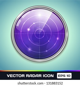Radar Icon. Vector Illustration of radar Screen