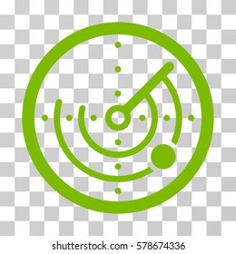 Radar icon. Vector illustration style is flat iconic symbol, eco green color, transparent background. Designed for web and software interfaces.