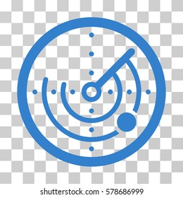 Radar icon. Vector illustration style is flat iconic symbol, cobalt color, transparent background. Designed for web and software interfaces.